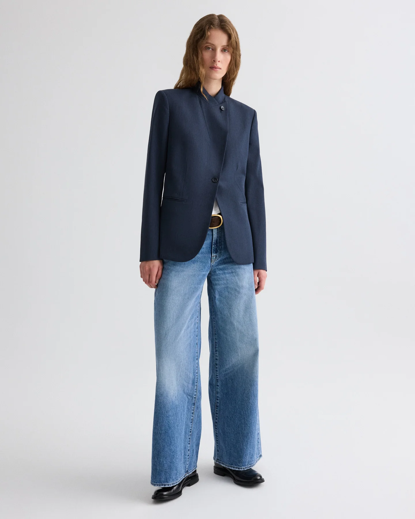 Buttoned Up Blazer in Denim Look Suiting - Image 3