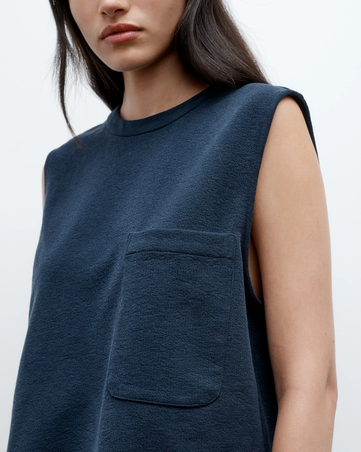 Cropped Muscle Tank in French Terry - Image 3