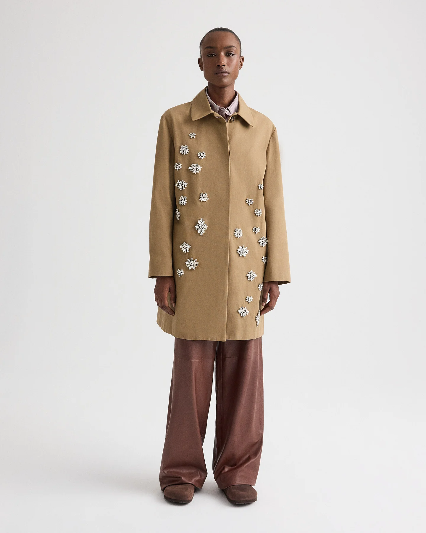 Edinburgh Coat with Crystals in Water-Repellent Cotton Canvas - Image 4