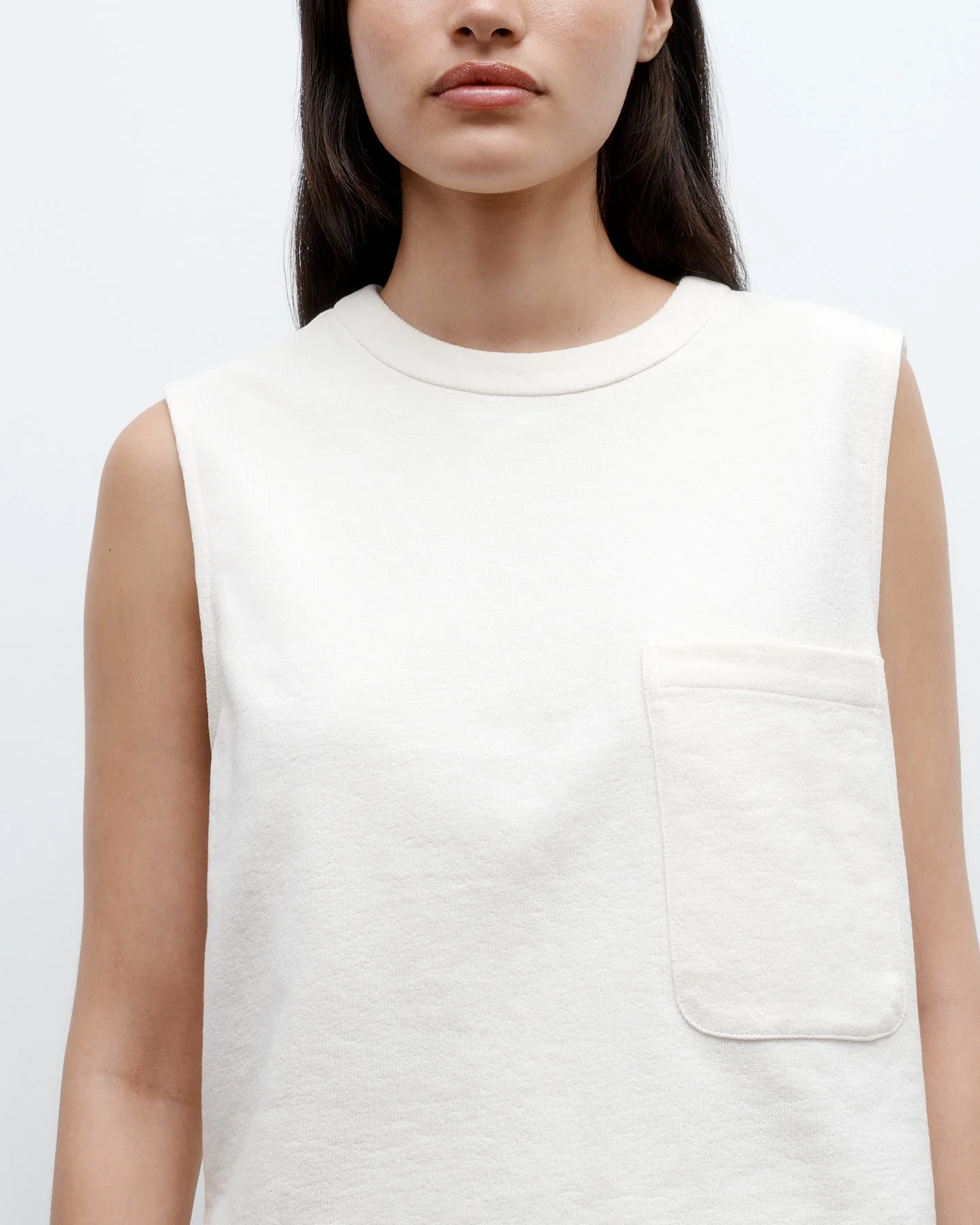 Cropped Muscle Tank in French Terry - Image 4