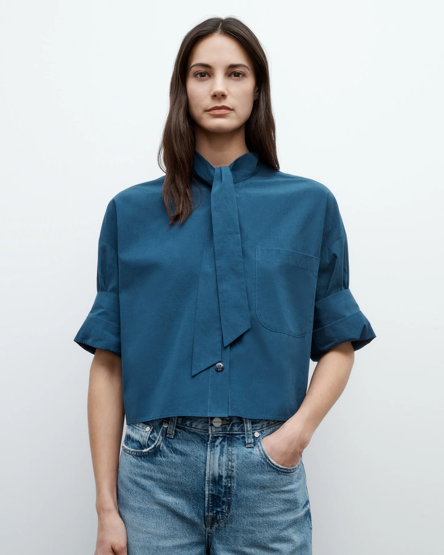 Next Ex Shirt with Tie in Superfine Cotton - Image 3