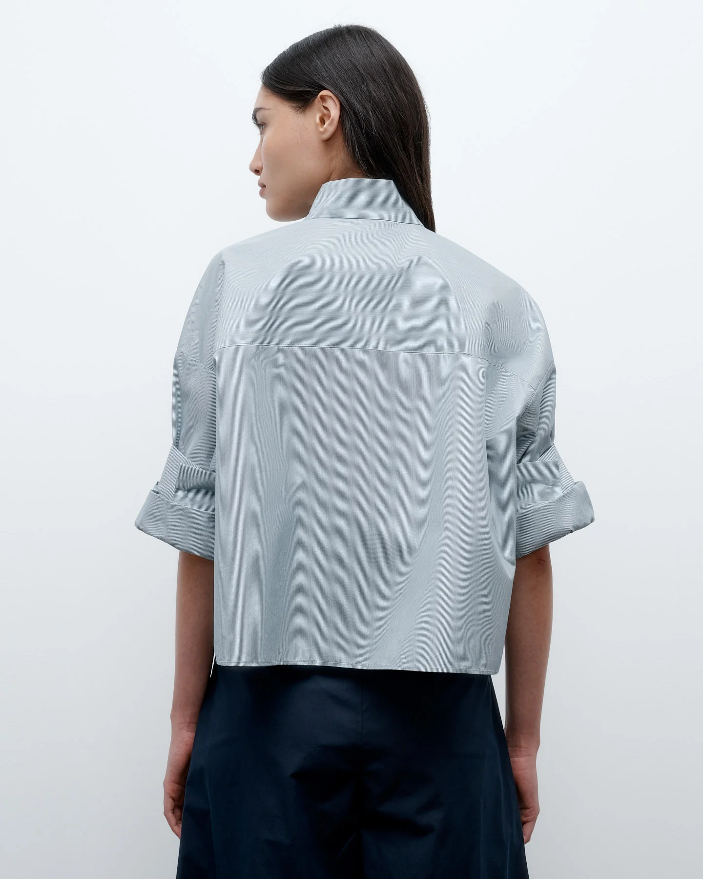 Next Ex Shirt with Tie in Baroness Stripe Cotton - Image 6