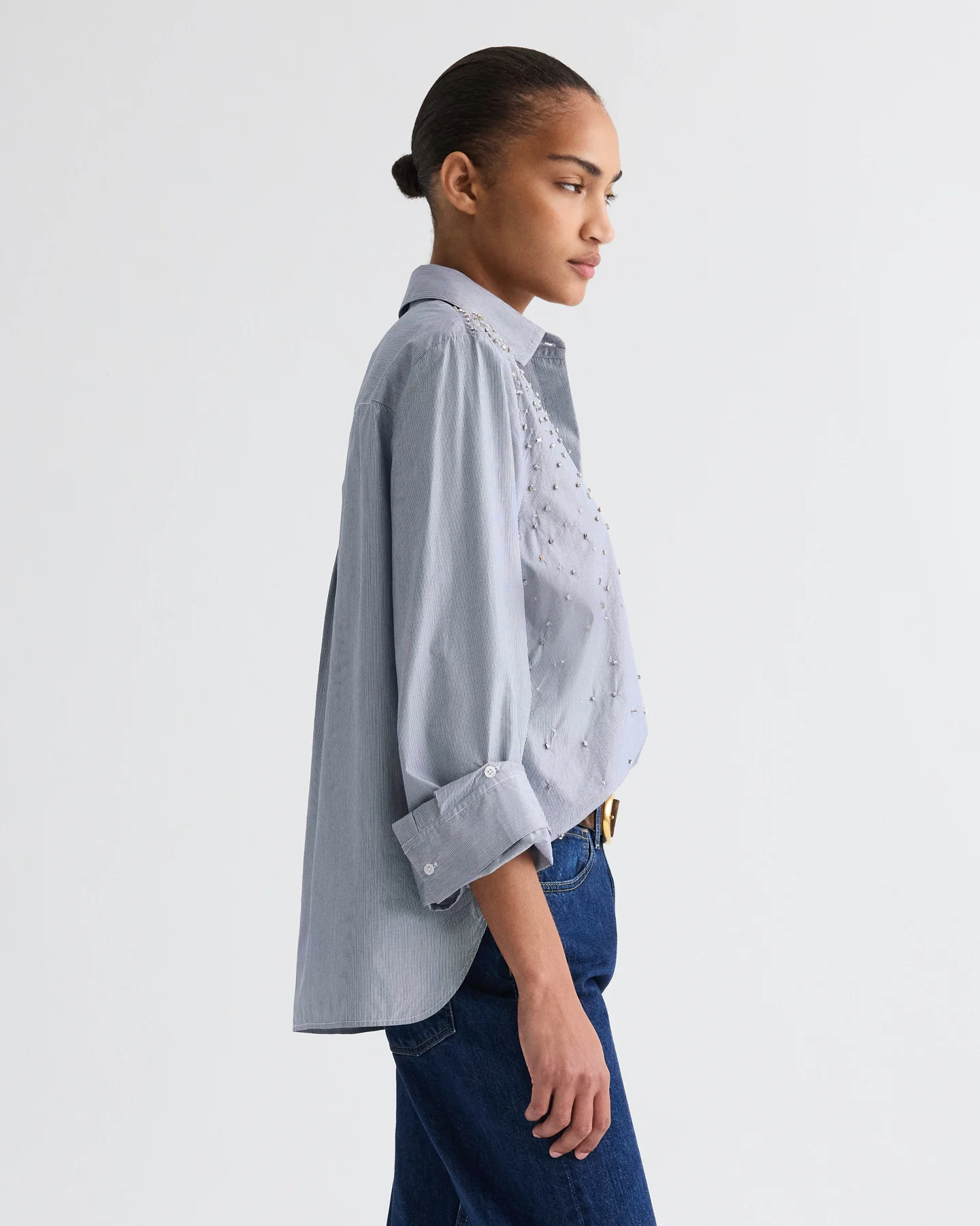 Next Morning Shirt with Crystals in Baroness Stripe - Image 4