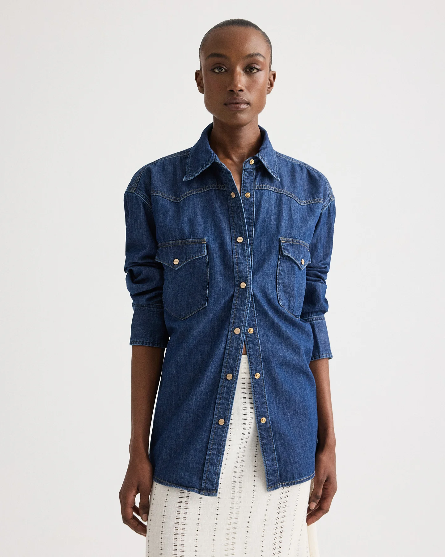 OG Supersized Ranchers Shirt in Denim Shirting - Image 3
