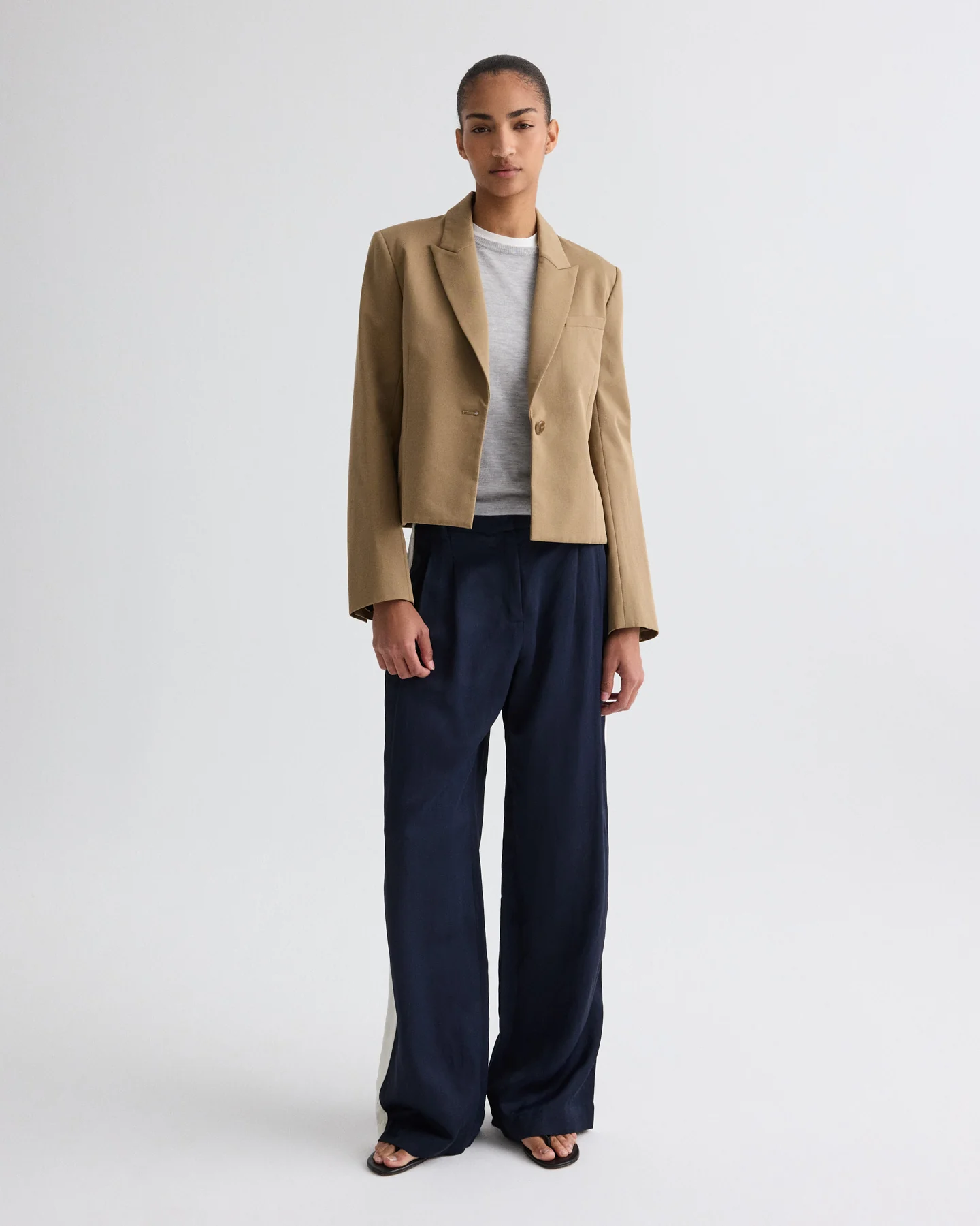 Sulli Pant with Tux in Coated Viscose Linen - Image 3