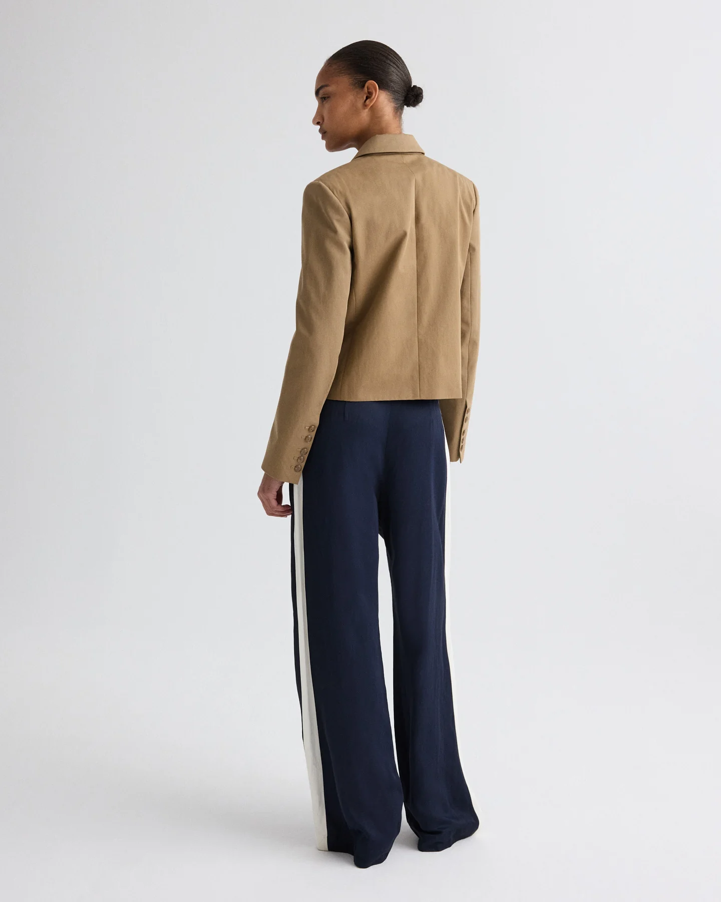 Sulli Pant with Tux in Coated Viscose Linen - Image 5