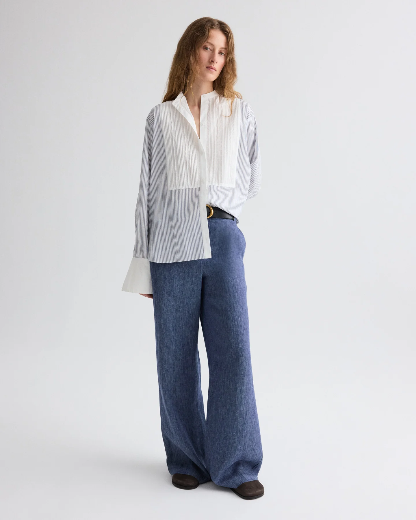 The Night Before Top in Micro Hairline Stripe - Image 3